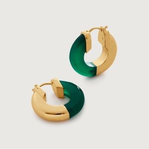 Monica Vinader x Kate Young Green Onyx Earrings